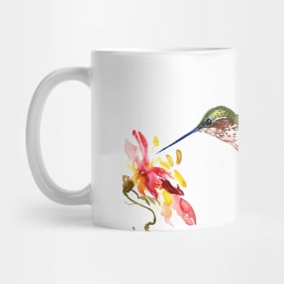 Flying Hummingbird and Flower Mug